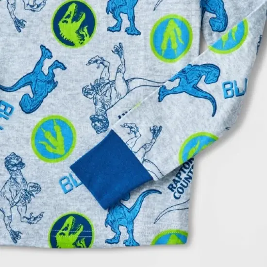 Boys' LEGO Jurassic World 2pc Pajama Set with Slippers - Gray image {2}