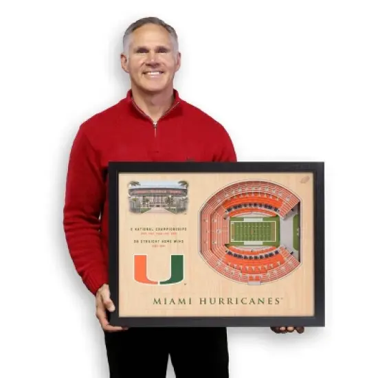 NCAA Miami Hurricanes 25-Layer StadiumViews 3D Wall Art image {3}