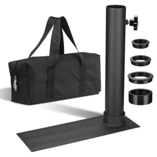 Yescom Flag Pole Tire Mount Portable Metal Tailgate Camping 20ft 25ft 30ft Adjustable Flagpole Holder Black image {9}