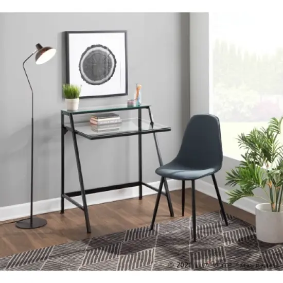 Set of 2 Pebble Steel/Polyester Dining Chairs - LumiSource image {8}