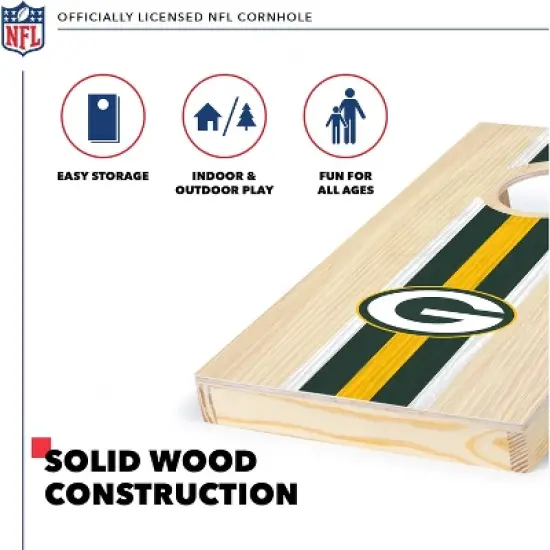 NFL Green Bay Packers 1'x2' Wood Cornhole Set image {2}