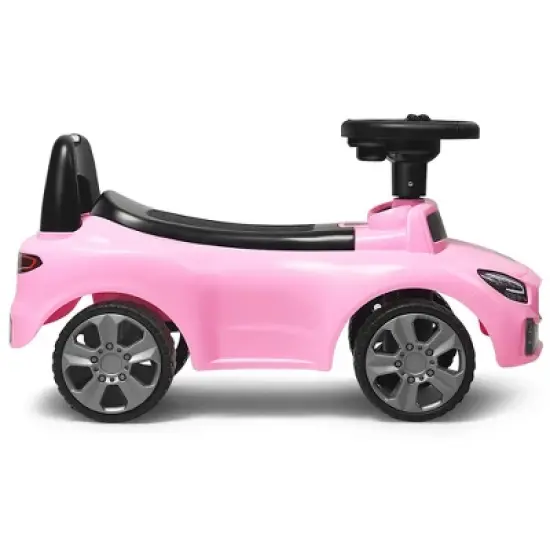 Costway Foot-to-Floor Kids Ride-On Push Car w/ Horn and Music White\Pink image {9}