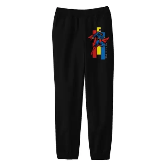 Superman Flying Superhero Youth Boy's Black Jogger Pants image {3}