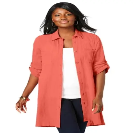 Jessica London Women&rsquo;s Plus Size Gauze Mega Tunic image {3}