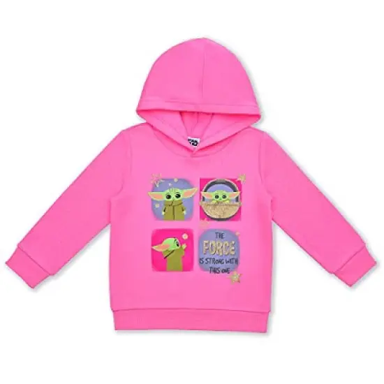 Star Wars Girl's Baby Yoda Graphic Printed Hoodie Jacket and Legging Pants Bundle Set for toddler image {3}