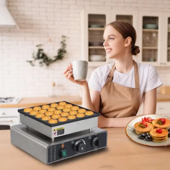 25Pcs Mini Dutch Pancake Maker, Commercial Electric Nonstick Pancake Maker Machine With 1.8" and , Diameter Mini Muffin Maker image {7}