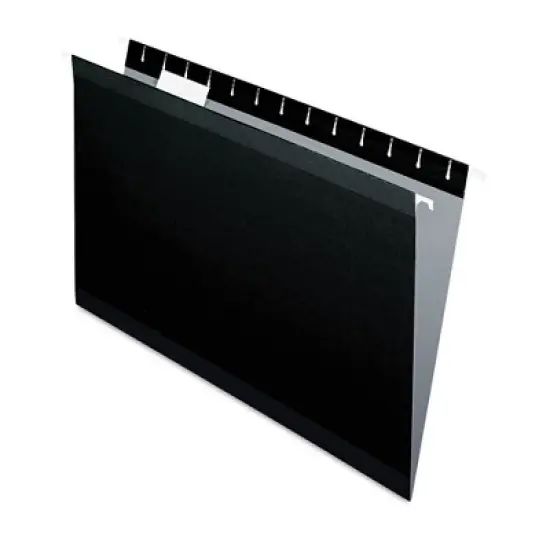 Pendaflex Colored Reinforced Hanging Folders, Legal Size, 1/5-Cut Tabs, Black, 25/Box image {7}