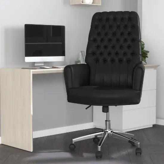 Merrick Lane Office Chair Ergonomic Executive Tufted Mid-Back With Padded Arms 360&deg; Swivel And Adjustable Height image {7}