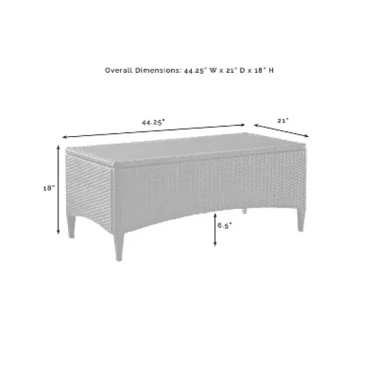 Kiawah 3pc Outdoor Wicker Conversation Set Sand - Crosley image {11}