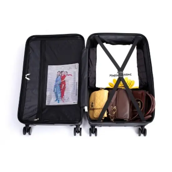 3 PCS Hardshell Luggage Set, PC+ABS Lightweight Suitcase with Two Hooks, Spinner Wheels, TSA Lock(21/25/29)-ModernLuxe image {9}