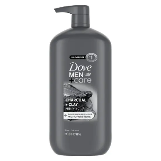 Dove Men+Care Charcoal + Clay Purifying Body & Face Wash Pump - Sulfate Free - 30 fl oz image {11}