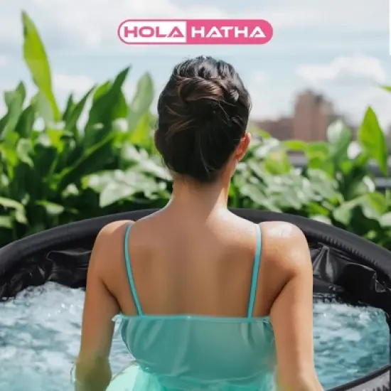 HolaHatha 120 Gal Ice Bath Tub, Portable Cold Water Plunge Recovery Tub w/ Lid Cover image {4}
