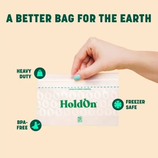 HoldOn Bags Compostable Zipseal Snack Storage Bags - 30ct image {2}