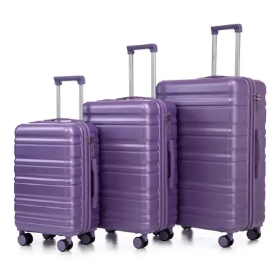 Lyngins 20/24/28 Inch 3 PCs Carry on Luggage Sets with Combination Lock,Suitcases Sets with Spinner Wheels for Family Trips image {9}