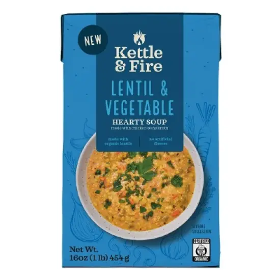 Kettle & Fire Gluten Free Lentil and Vegetable Soup - 16oz image {4}