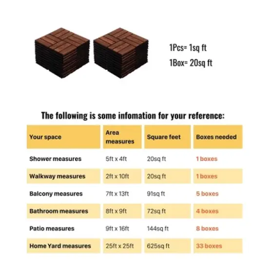 20 PCS Interlocking Deck Tiles Checker Pattern, 12" x 12" Square Light Gray Acacia Hardwood Outdoor Flooring image {7}
