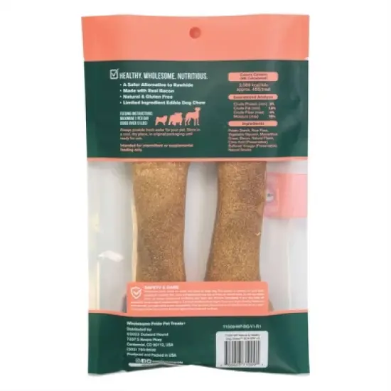 Wholesome Pride Natural & Healthy Chew Dog Treat with Bacon Flavor - 10.6oz image {2}