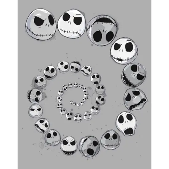 Boy's The Nightmare Before Christmas Spiral Facial Expressions and Moods Of Jack T-Shirt image {1}