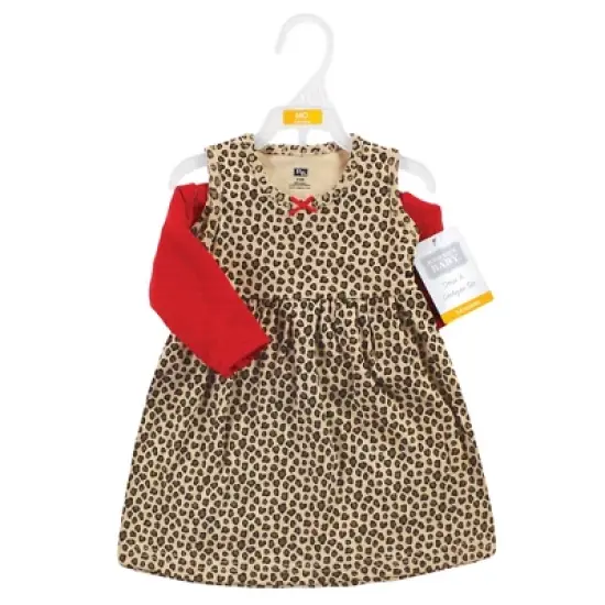 Hudson Baby Infant Girl Quilted Cardigan and Dress, Leopard Red image {1}