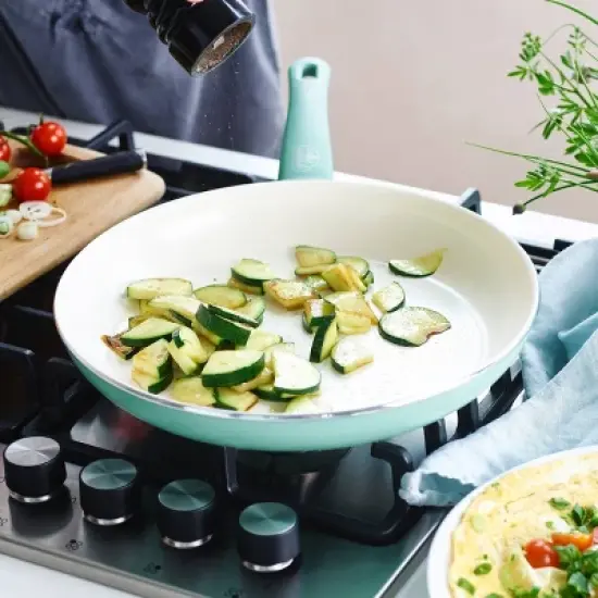 GreenLife 12" Ceramic Non-Stick Open Frypan  Turquoise image {2}