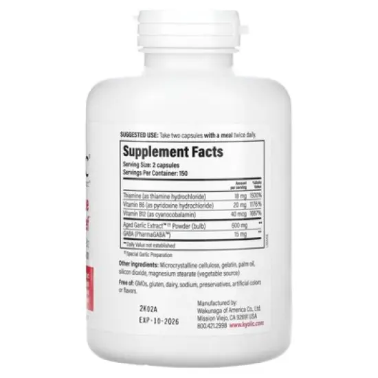 Kyolic Aged Garlic Extract, Stress & Fatigue Relief, Formula 101, 300 Capsules image {1}