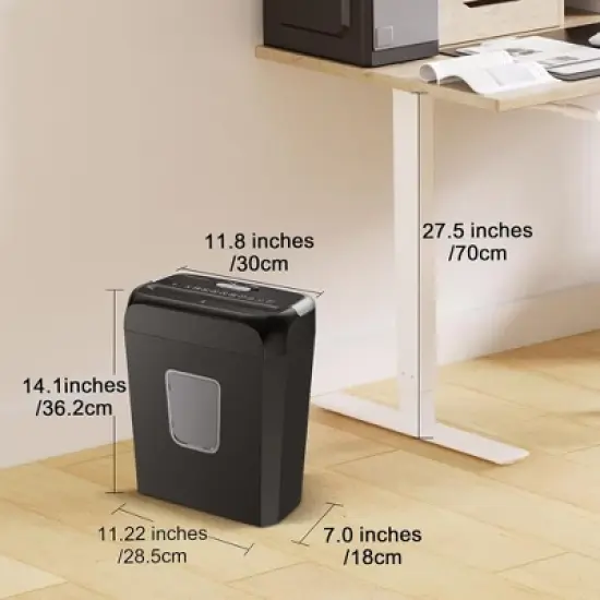 Bonsaii 6-Sheet Crosscut Paper and Credit Card Shredder for Home Office with Handle for Document, Mail, Staple, Clip-3.4 Gal Wastebasket image {3}