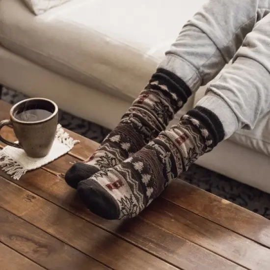 MUK LUKS Men's 2 pack Fleece Layered Socks image {2}