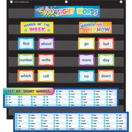 Teacher Created Resources First 100 Sight Words Pocket Chart Cards image {1}