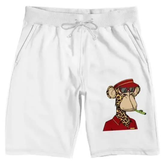 Bored Of Directors Ape With Red Cap Men's White Sleep Pajama Shorts image {6}