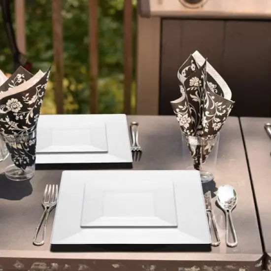 Smarty Had A Party 4.5" Clear Square Plastic Pastry Plates - 240 pcs image {8}