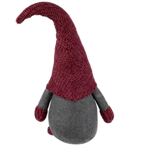 Northlight Standing Gnome with Knitted Hat Christmas Decoration - 18" - Mauve and Gray image {4}