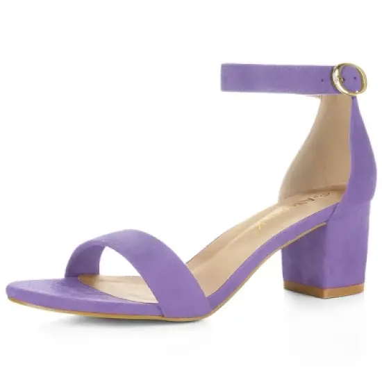 Allegra K Women's Open Toe Block Ankle Strap Heel image {11}