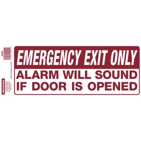 Hillman English White Exit Sign 4 in. H X 10 in. W - Case of 10 image {1}