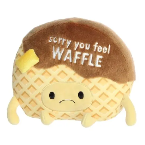 Aurora Small Sorry You Feel Waffle JUST SAYIN' Witty Stuffed Animal Brown 8.5" image {4}