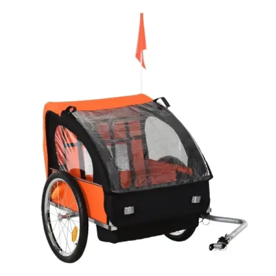 2-Seat Child Bike Trailer for Kids with a Strong Steel Frame-3irtyhousy image {4}
