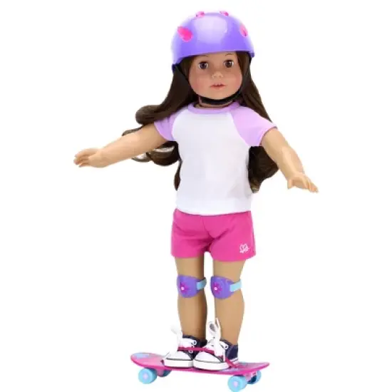 Sophia&rsquo;s Skateboard, Helmet and Knee Pads Set for 18" Dolls, Multicolor image {10}