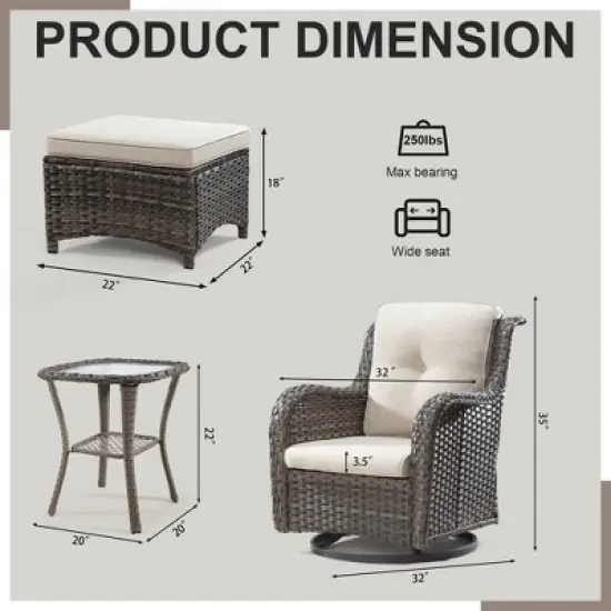 UPTIOT 5-Piece Seating Group with Cushions image {6}