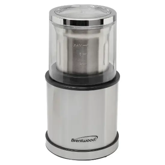 Brentwood 75-Gram Electric Stainless Steel Wet-and-Dry Coffee Bean, Herb, and Spice Grinder with 2 Removable Bowls, CG-162S in Black image {7}