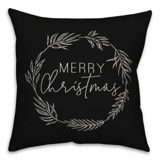 Creative Products Merry Christmas Wreath 18x18 Indoor / Outdoor Pillow image {3}