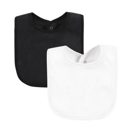 Hudson Baby Infant Girls Rayon from Bamboo Bib with Waterproof Lining 10pk, Pink Black, One Size image {4}