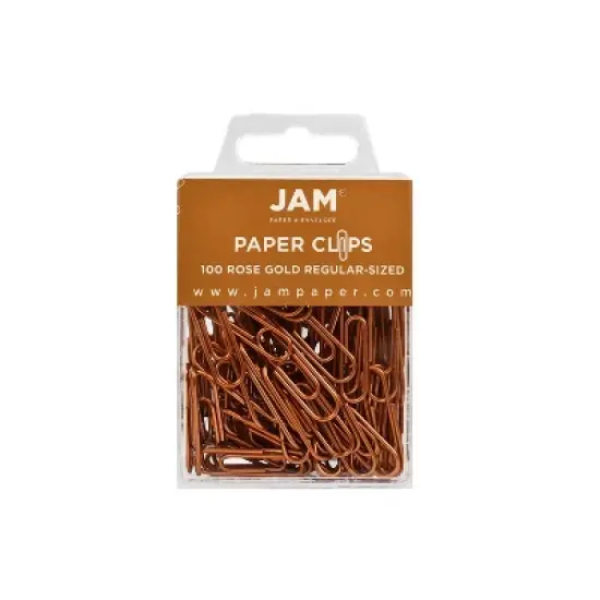 JAM Paper Colored Standard Paper Clips Small 1 Inch Rose Gold Paperclips 21832057A image {1}