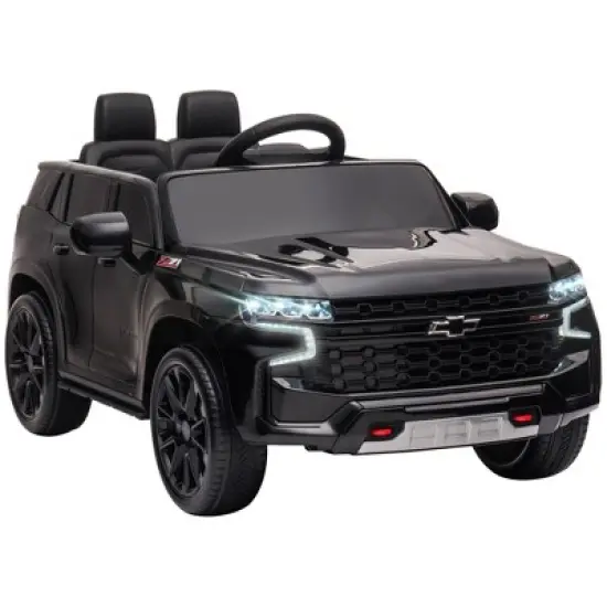 Aosom Licensed Chevrolet TAHOE Electric Car for Kids with Remote Control, 12V Battery Powered Ride On Car with 2 Speeds, Spring Suspension, LED Lights, MP3, Horn, Music, for 3-6 Years Old, White image {8}