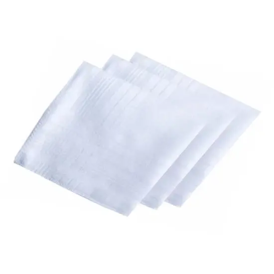 Men's White Cotton Soft Finish Handkerchiefs image {4}