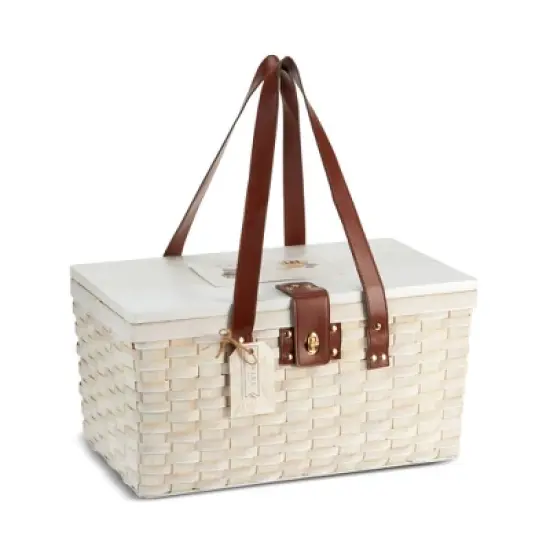 Twine Tahoe Outdoor Picnic Basket with Lid and Handle, Four Person Picnic Basket with Accessories Picnic Equipment 28-Piece Set image {7}