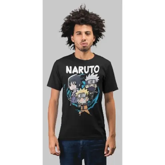 Men's Naruto Short Sleeve Graphic Crewneck T-Shirt - Black image {2}