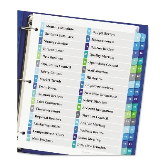 Avery Ready Index Customizable Table of Contents Double Column Dividers 32-Tab Ltr 11322 image {3}