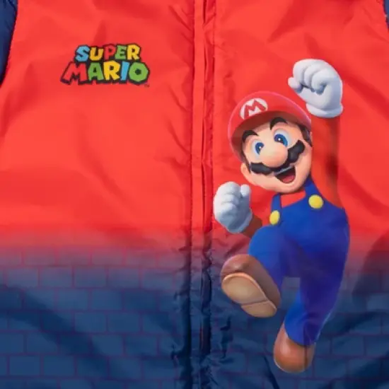 SUPER MARIO Nintendo Mario Princess Peach Yoshi Puffer Jacket Toddler image {5}