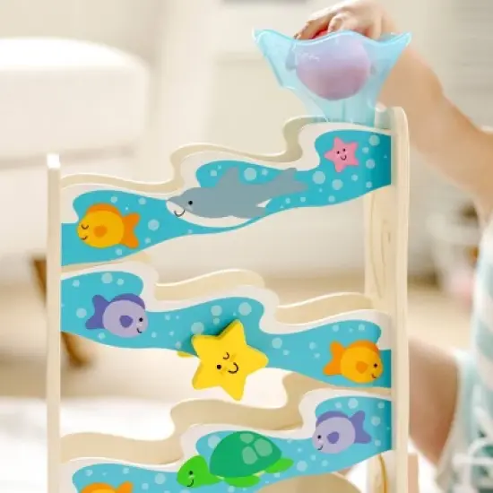 Melissa & Doug Rollables Wooden Ocean Slide Infant and Toddler Toy (5pc) image {5}