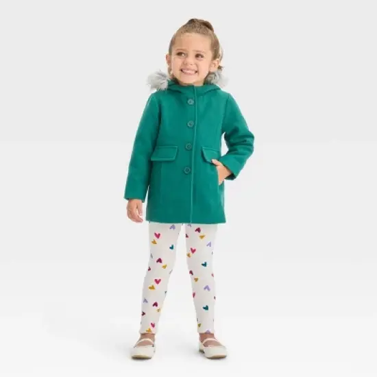 Toddler Girls' Hooded Wool Coat - Cat & Jack&trade; image {2}