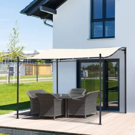 Outsunny Steel Outdoor Pergola Gazebo, Patio Canopy with Weather-Resistant Fabric and Drainage Holes image {2}